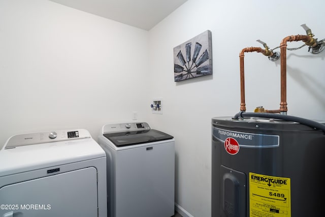 19 Cedar Ave, Manahawkin, NJ 08050 - laundry room with electric water heater and washing machine and clothes dryer