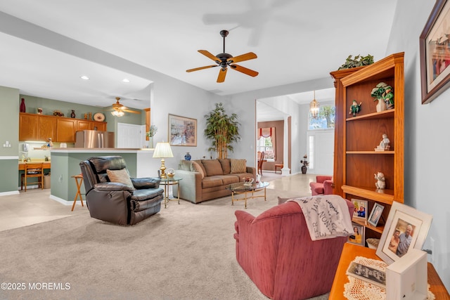 11 High Hill Ct, Manchester, NJ 08759 - living area featuring ceiling fan and recessed lighting