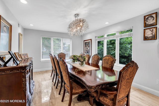 1159 County Line Rd E, Lakewood, NJ 08701 - dining area with plenty of natural light, a chandelier, and recessed lighting