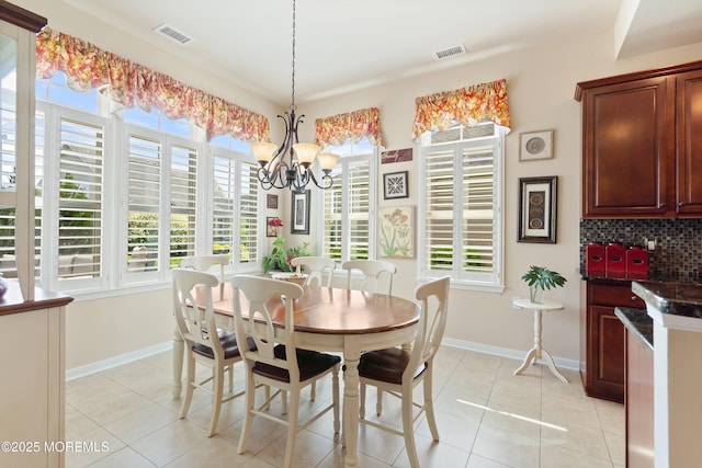 19 E Francesa Ct, Farmingdale, NJ 07727 - dining space with a chandelier, plenty of natural light, and light tile patterned floors
