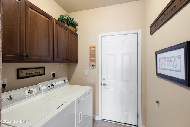 19 E Francesa Ct, Farmingdale, NJ 07727 - laundry room featuring cabinet space, independent washer and dryer, and tile patterned flooring