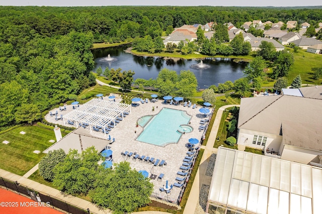 19 E Francesa Ct, Farmingdale, NJ 07727 - drone / aerial view of a large body of water and a pool area