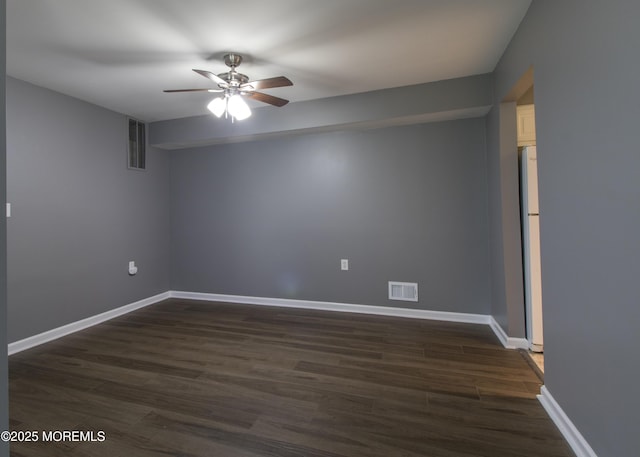 304 Wellington Pl, Aberdeen, NJ 07747 - spare room featuring ceiling fan and dark wood finished floors
