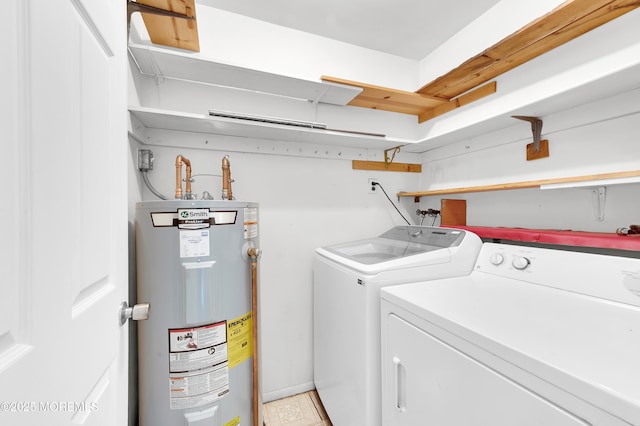 24 Ironside Dr Unit B, Whiting, NJ 08759 - laundry room featuring electric water heater and washing machine and clothes dryer
