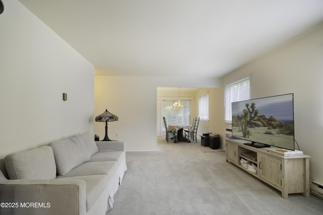 6 Lincoln Ct, Whiting, NJ 08759 - living area with a chandelier and light carpet