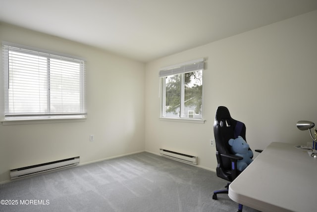 6 Lincoln Ct, Whiting, NJ 08759 - carpeted office featuring a baseboard heating unit and a baseboard radiator