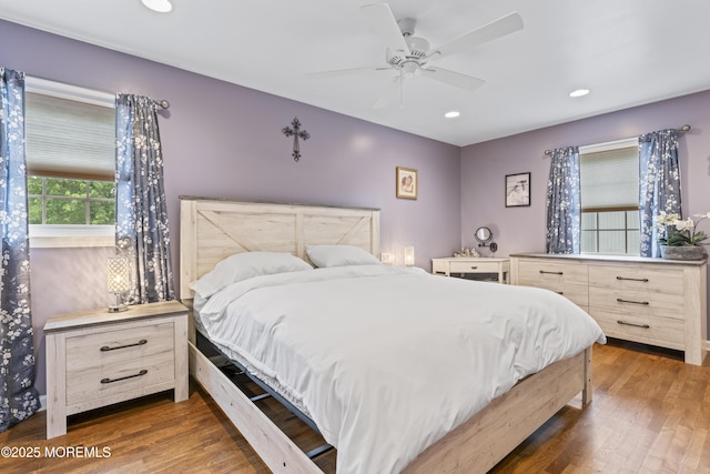 6 Convent Ct, Hazlet, NJ 07730 - bedroom featuring wood finished floors, recessed lighting, and a ceiling fan