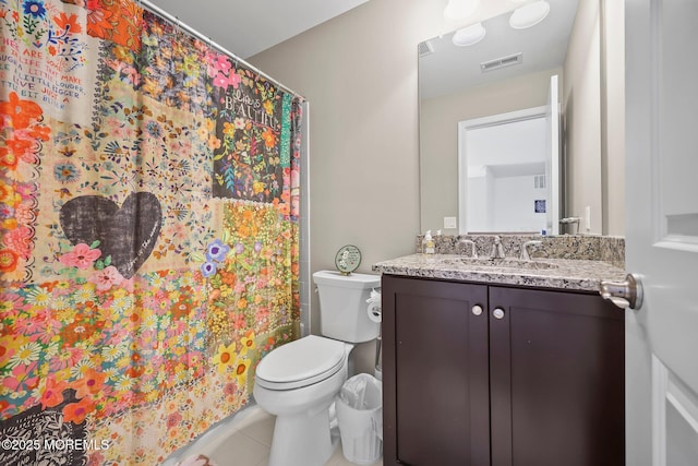 86 Legacy Ct, Freehold, NJ 07728 - bathroom with vanity, a shower with curtain, and tile patterned flooring