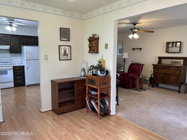 5 Lamb Rd, Brick, NJ 08724 - dining area featuring ceiling fan and light wood-type flooring