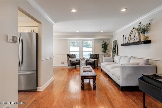46 Sweet Gum Rd, Howell, NJ 07731 - living area with light wood finished floors, recessed lighting, and ornamental molding