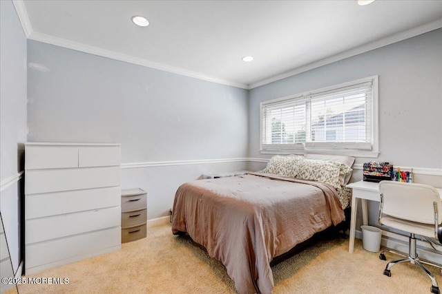 46 Sweet Gum Rd, Howell, NJ 07731 - bedroom featuring crown molding, recessed lighting, and light carpet