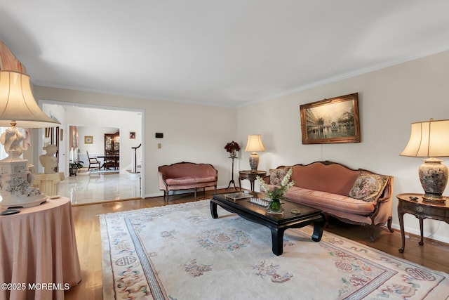 16 Chestnut Dr, Colts Neck, NJ 07722 - living area with wood finished floors and ornamental molding