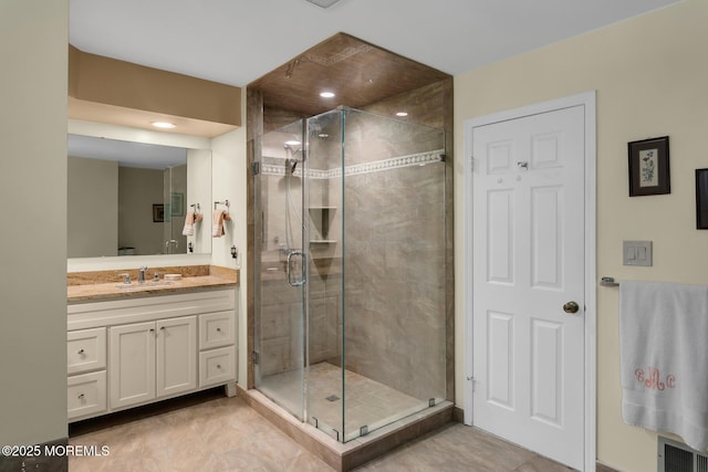 16 Chestnut Dr, Colts Neck, NJ 07722 - full bathroom with a shower stall, vanity, and tile patterned flooring