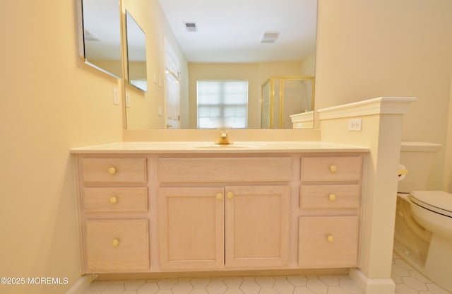 3168 Wood Spring Ln, Toms River, NJ 08755 - full bath with vanity, a shower stall, and tile patterned floors