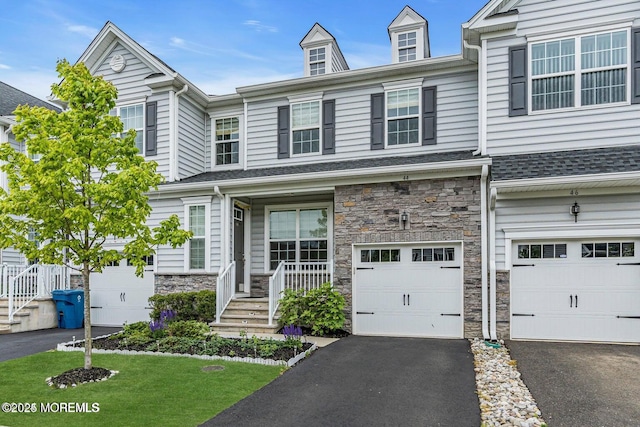 44 Begonia Ln, Monroe, NJ 08831 - multi unit property featuring stone siding, an attached garage, and driveway