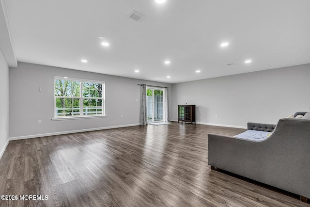 44 Begonia Ln, Monroe, NJ 08831 - living room featuring dark wood-type flooring and recessed lighting