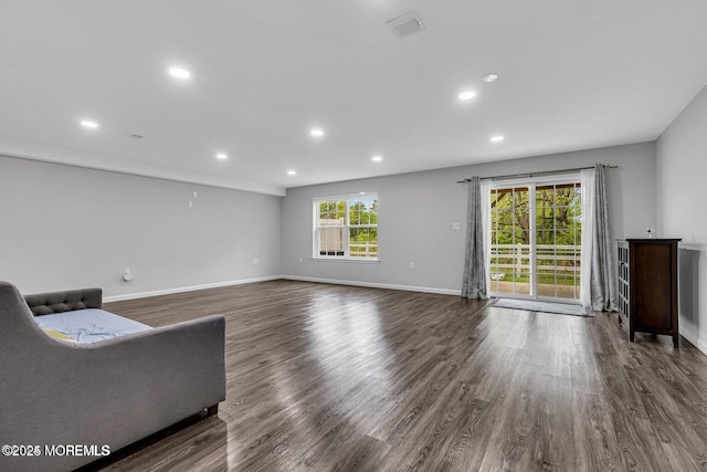44 Begonia Ln, Monroe, NJ 08831 - unfurnished living room with recessed lighting and dark wood-style floors
