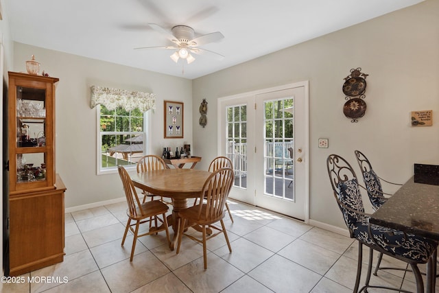 301 Cranberry Rd, Farmingdale, NJ 07727 - dining room with healthy amount of natural light, light tile patterned flooring, and a ceiling fan