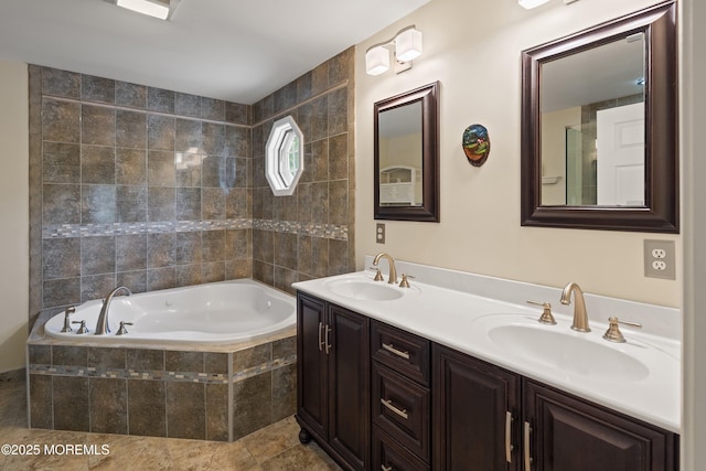 301 Cranberry Rd, Farmingdale, NJ 07727 - full bathroom featuring a garden tub and double vanity