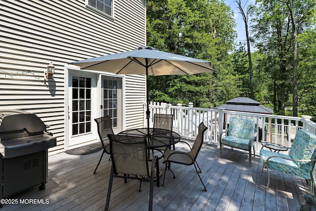 301 Cranberry Rd, Farmingdale, NJ 07727 - deck with outdoor dining space and a grill