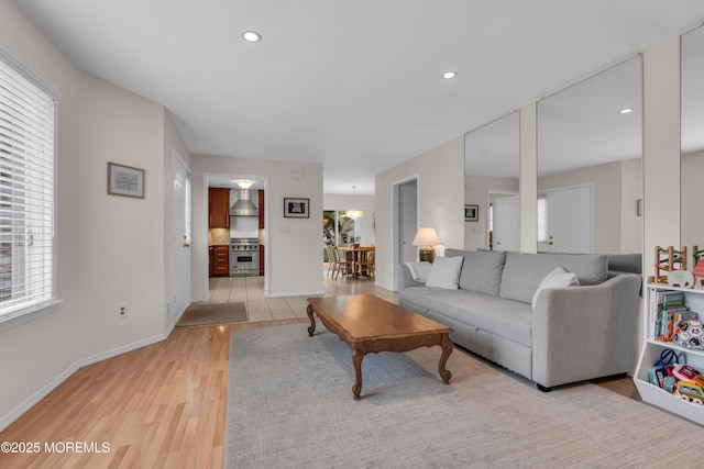 45 Victory Ct, Old Bridge, NJ 08857 - living room featuring light wood finished floors, plenty of natural light, and recessed lighting