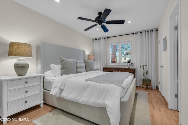45 Victory Ct, Old Bridge, NJ 08857 - bedroom featuring light wood-style floors, recessed lighting, and a ceiling fan