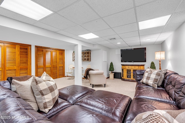 3058 Governors Xing, Wall, NJ 07719 - carpeted living room featuring a drop ceiling