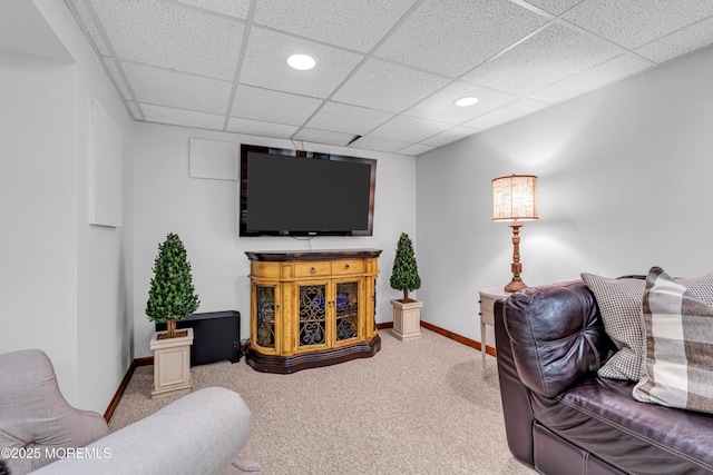 3058 Governors Xing, Wall, NJ 07719 - carpeted living room featuring a paneled ceiling and recessed lighting