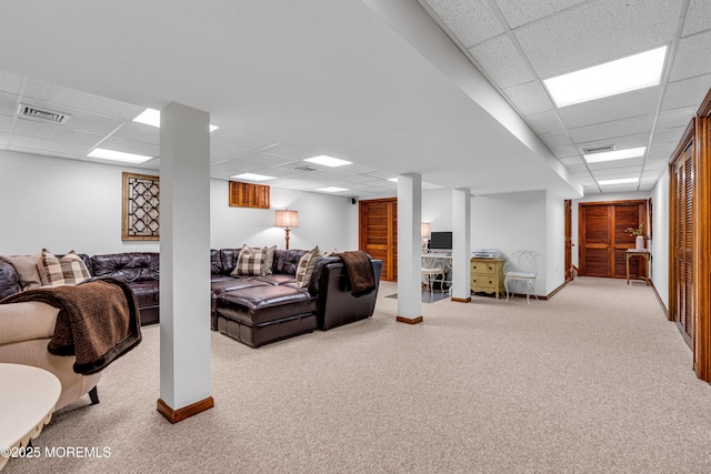 3058 Governors Xing, Wall, NJ 07719 - carpeted living room with a paneled ceiling