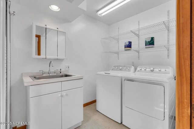 1131 Canal Dr, Point Pleasant, NJ 08742 - washroom featuring separate washer and dryer and cabinet space