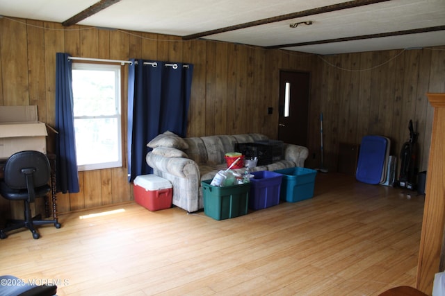 146 Mockingbird Way, Whiting, NJ 08759 - living room with wooden walls and wood finished floors