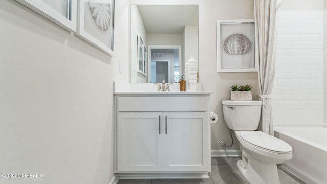 10 Victoria Gardens Sq, Neptune Township, NJ 07753 - full bathroom with vanity, shower / bath combo with shower curtain, and tile patterned floors