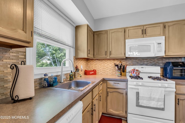65 Sycamore Rd, Manahawkin, NJ 08050 - kitchen with white appliances and decorative backsplash