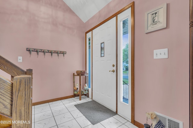 26 Shasta Ln, Toms River, NJ 08753 - foyer entrance featuring light marble finish floors and lofted ceiling