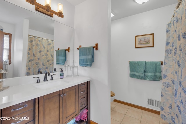 26 Shasta Ln, Toms River, NJ 08753 - bathroom with vanity, tile patterned floors, and a shower with curtain