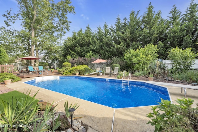 26 Shasta Ln, Toms River, NJ 08753 - view of swimming pool featuring a patio, a deck, and outdoor dining area