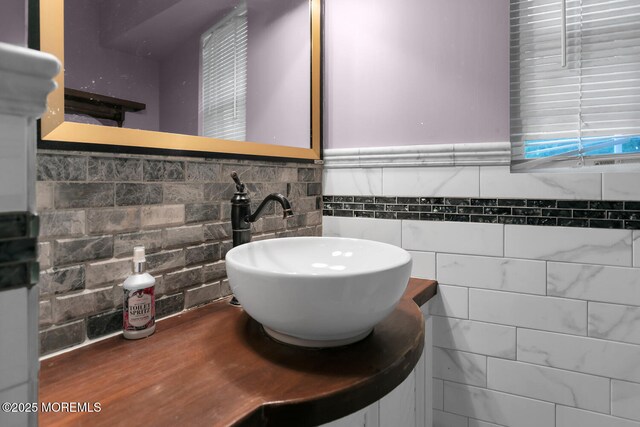 55 E Front St, Keyport, NJ 07735 - bathroom with a sink and wainscoting