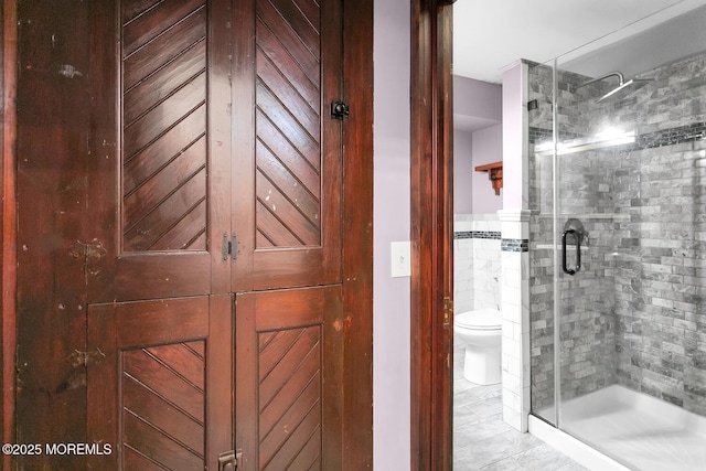 55 E Front St, Keyport, NJ 07735 - bathroom with a stall shower and tile walls