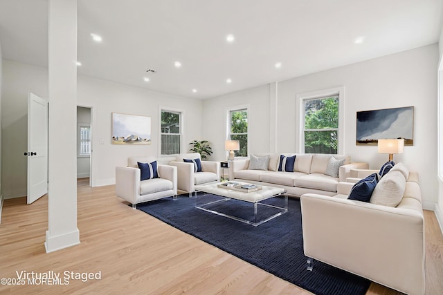 24 Tuers Pl, Upper Montclair, NJ 07043 - living room featuring wood finished floors and recessed lighting