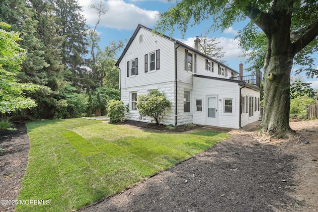 24 Tuers Pl, Upper Montclair, NJ 07043 - view of side of home featuring a chimney and a lawn