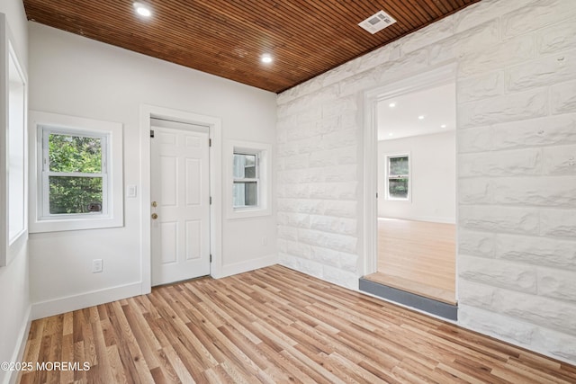 24 Tuers Pl, Upper Montclair, NJ 07043 - empty room featuring wooden ceiling, light wood finished floors, plenty of natural light, and recessed lighting