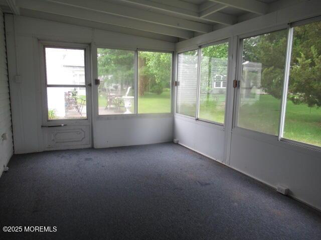 10 Dunstable Rd, Vincentown, NJ 08088 - unfurnished sunroom with plenty of natural light and beamed ceiling