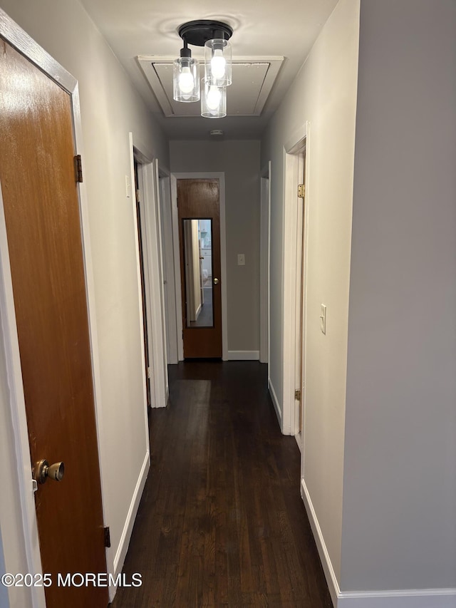 2211 Yorktowne Blvd, Toms River, NJ 08753 - corridor with attic access and dark wood finished floors