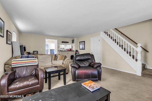 59591/2 Taylor Ave, Manasquan, NJ 08736 - carpeted living room with stairway and plenty of natural light