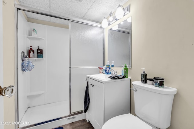 59591/2 Taylor Ave, Manasquan, NJ 08736 - full bathroom with a stall shower, vanity, and a paneled ceiling