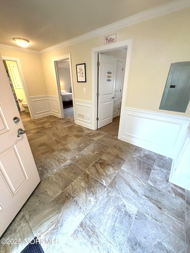 119 Dupont Ave Unit 10, Seaside Heights, NJ 08751 - interior space featuring crown molding, a decorative wall, and wainscoting