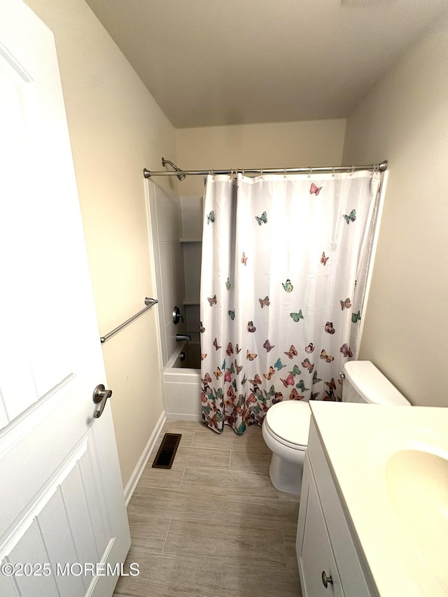 119 Dupont Ave Unit 10, Seaside Heights, NJ 08751 - bathroom with vanity, shower / tub combo, and wood finished floors