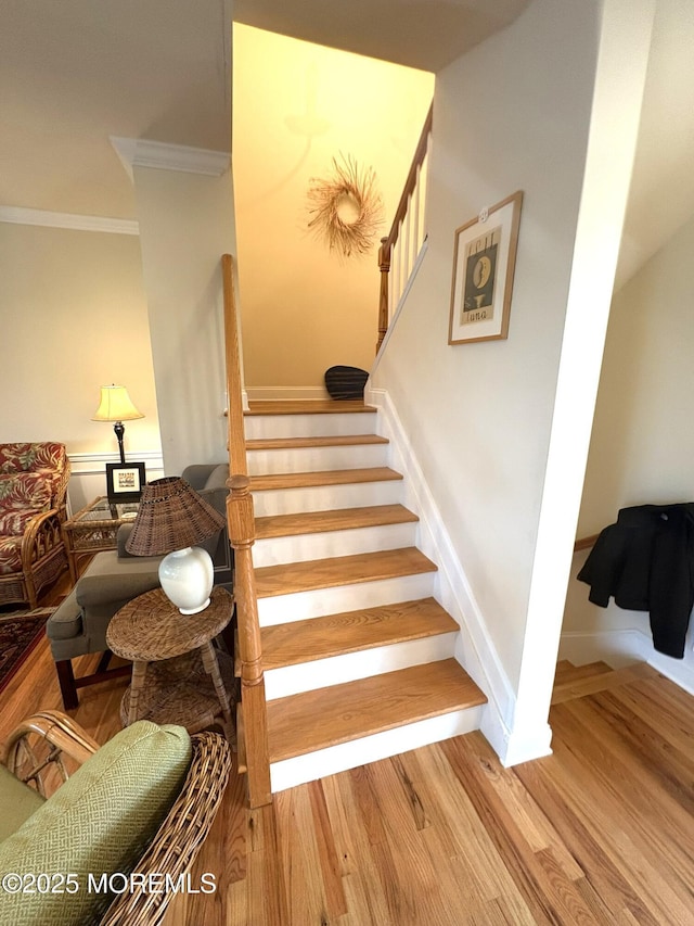 119 Dupont Ave Unit 10, Seaside Heights, NJ 08751 - stairway featuring ornamental molding and wood finished floors
