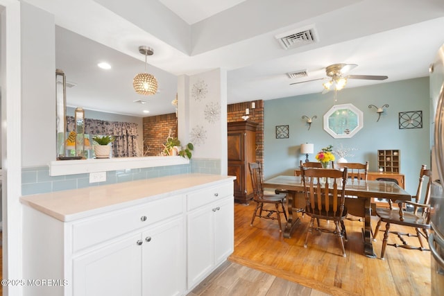 5 Poplar St, Jackson, NJ 08527 - kitchen with light wood-style flooring, ceiling fan, light countertops, backsplash, and recessed lighting