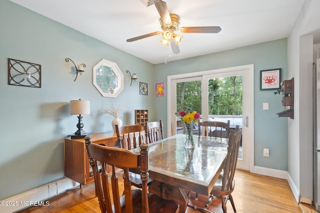 5 Poplar St, Jackson, NJ 08527 - dining space with ceiling fan and light wood-type flooring